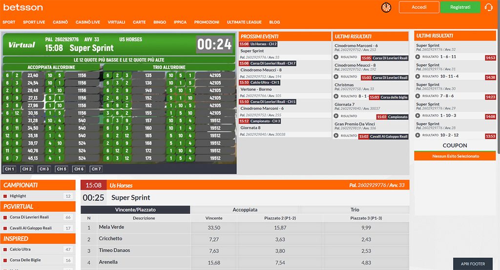 betsson sport scommesse calcio live