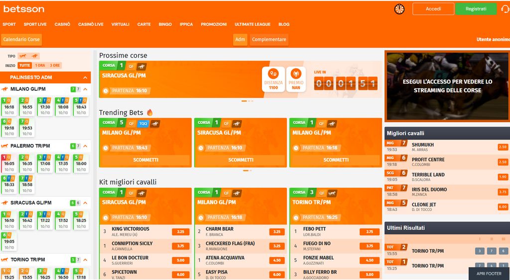 scommesse ippica corse cavalli betsson